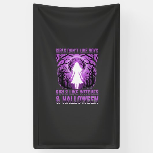 Hexen-Mädchen Halloween-Design Banner (Vertikal)