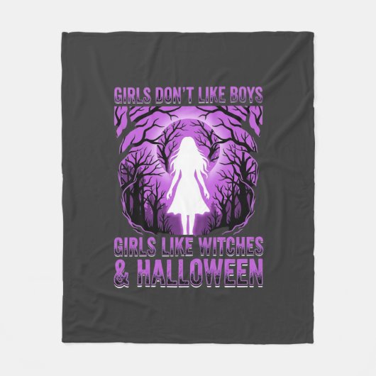 Hexen-Mädchen Halloween-Design Fleecedecke (Vorderseite)