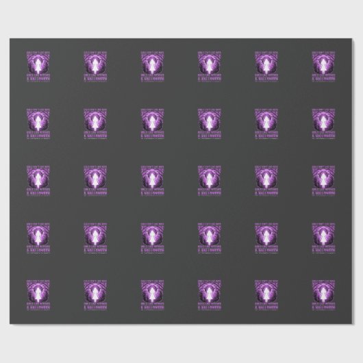 Hexen-Mädchen Halloween-Design Geschenkpapier (Flach)
