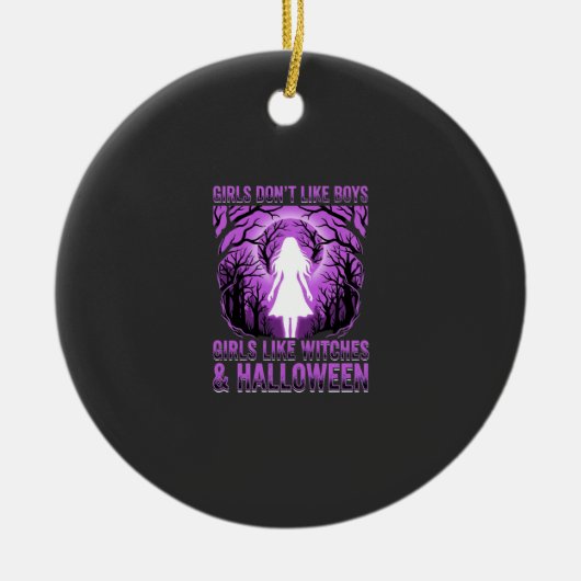 Hexen-Mädchen Halloween-Design Keramik Ornament (Vorne)