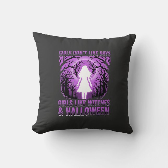 Hexen-Mädchen Halloween-Design Kissen (Vorderseite)