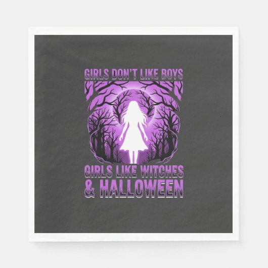 Hexen-Mädchen Halloween-Design Serviette (Vorderseite)