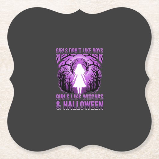 Hexen-Mädchen Halloween-Design Untersetzer (Vorderseite)