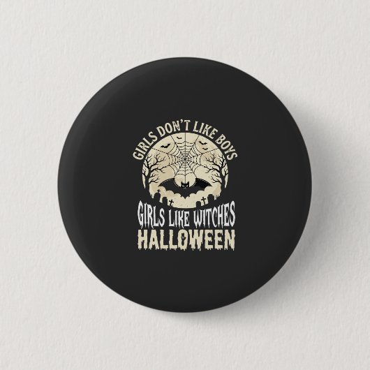 Hexen Mädchen Halloween Fledermaus Design_1 Button (Vorderseite)