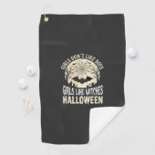 Hexen Mädchen Halloween Fledermaus Design_1 Golfhandtuch (Insitu)