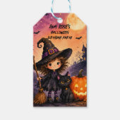 Hexen-Mädchen Halloween Geburtstagsfeier Danke Geschenkanhänger (Vorderseite)