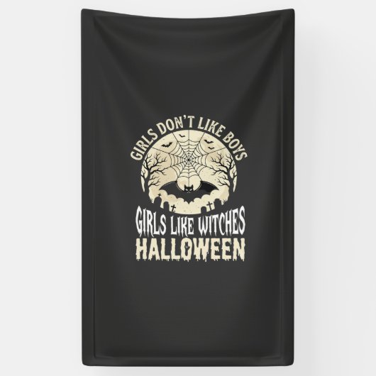 Hexen-Mädchen mögen Halloween-Fledermaus-Design_1 Banner (Vertikal)