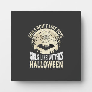 Hexen-Mädchen mögen Halloween-Fledermaus-Design_1 Fotoplatte
