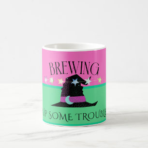 Hexen-Mädchen Rosa & Grün Halloween Individueller  Kaffeetasse