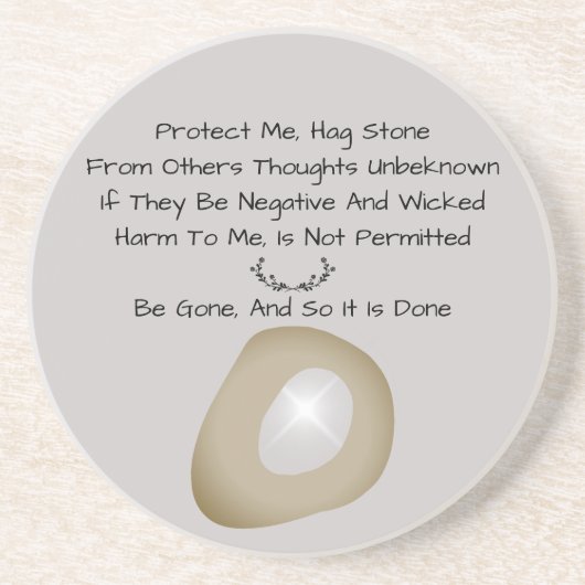 Hexen Magic Hag Stone Protection Zauber grau Getränkeuntersetzer (Vorne)