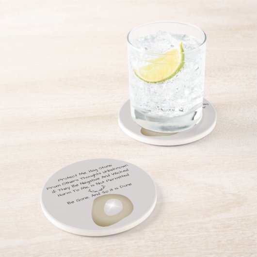 Hexen Magic Hag Stone Protection Zauber grau Getränkeuntersetzer (Seite)