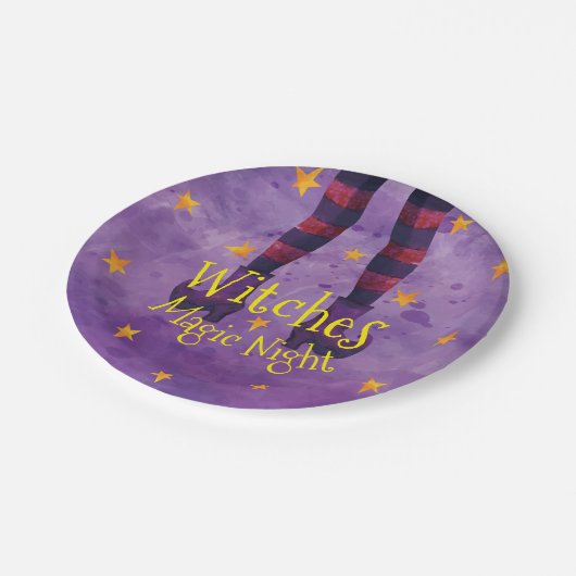 Hexen Magic Night Halloween | Papierteller (Schrägansicht)