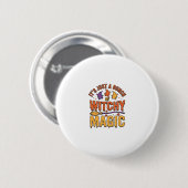 Hexen-Magie-Halloween-Typografie-Design_1 Button (Vorne & Hinten)