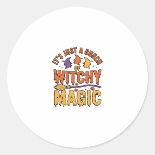 Hexen-Magie-Halloween-Typografie-Design_1 Runder Aufkleber