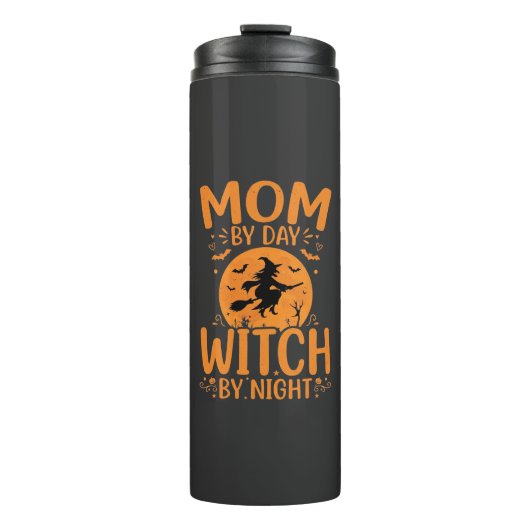 Hexen-Mama Halloween-Design Thermosbecher (Vorderseite)
