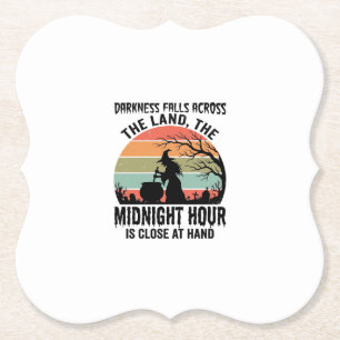 Hexen-Midnight-Hour-Halloween-Design im Vintage-St Untersetzer
