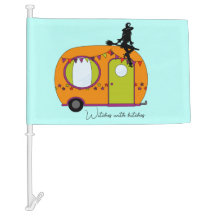Hexen mit Anhängern Halloween-Wohnwagen