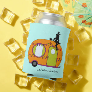 Hexen mit Anhängern Halloween Wohnwagen Wohnmobil Dosenkühler