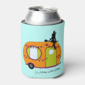 Hexen mit Anhängern Halloween Wohnwagen Wohnmobil Dosenkühler (Kanne Vorderseite)