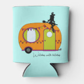 Hexen mit Anhängern Halloween Wohnwagen Wohnmobil Dosenkühler (Vorderseite)