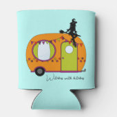 Hexen mit Anhängern Halloween Wohnwagen Wohnmobil Dosenkühler (Rückseite)