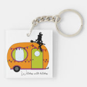 Hexen mit Anhängern Halloween Wohnwagen Wohnmobil Schlüsselanhänger (Rückseite)