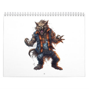 Hexen mit Halloween-Tiergesicht Kalender