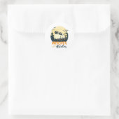 Hexen mit Hitches Funny Halloween Camping Runder Aufkleber (Tasche)