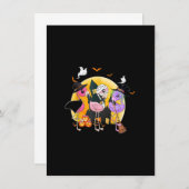 Hexen mit Hitches Halloween 2020 rosa Flamingo Einladung (Vorne/Hinten)