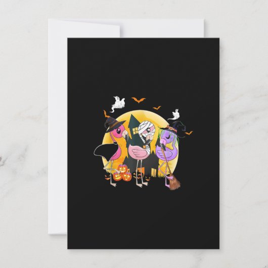 Hexen mit Hitches Halloween 2020 rosa Flamingo Einladung (Vorderseite)