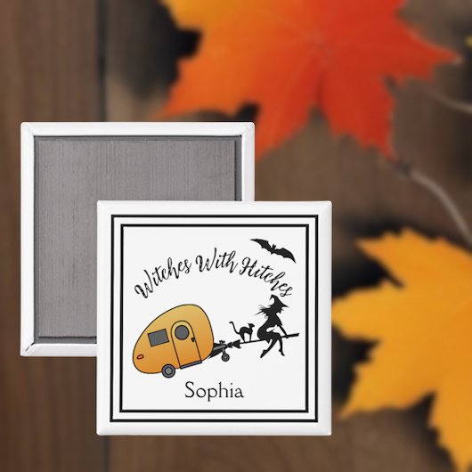 Hexen mit Hitches Halloween Camper Magnet