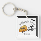 Hexen mit Hitches Halloween Camper Schlüsselanhänger (Vorderseite)