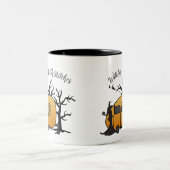 Hexen mit Hitches Halloween Zweifarbige Tasse (Mittel)