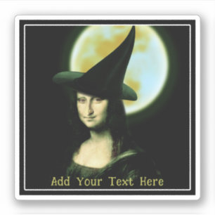 Hexen-Mona-Lisa-Halloween-Vollmond Aufkleber