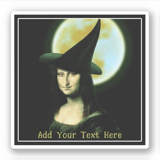 Hexen-Mona-Lisa-Halloween-Vollmond Aufkleber (Vorderseite)