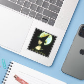 Hexen-Mona-Lisa-Halloween-Vollmond Aufkleber (Laptop mit iPhone)
