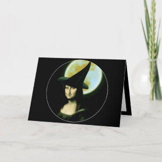 Hexen-Mona-Lisa-Halloween-Vollmond Karte