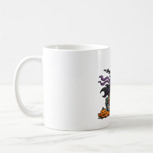 Hexen-Motorradfahrt gruselige Halloween-Kunst Kaffeetasse