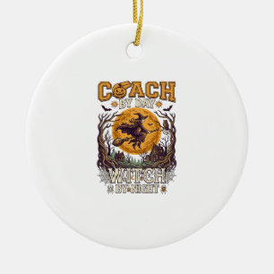 Hexen Nacht Halloween Coach Tages fliegender Mond  Keramik Ornament