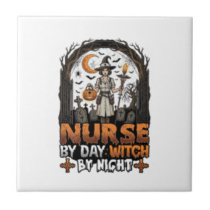 Hexen-Nacht-Halloween-Friedhof-Kürbis_1 Fliese