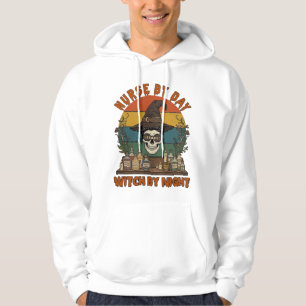 Hexen-Nacht-Halloween-Totenkopf-Pflegekraft-Tag-Po Hoodie