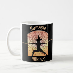 Hexen Namaste Hexen Halloween Yoga Orange Schwarz Kaffeetasse