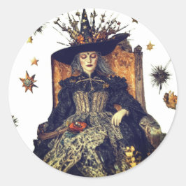 Hexen-Nickerchen Runder Aufkleber