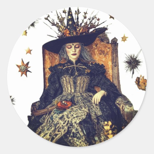 Hexen-Nickerchen Runder Aufkleber (Vorderseite)