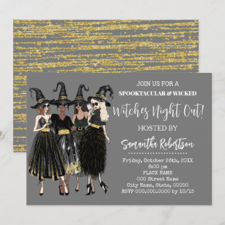 Hexen Night Out Halloween Adulls Party Einladung