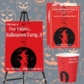 Hexen nur Halloween-Party Runder Pappuntersetzer