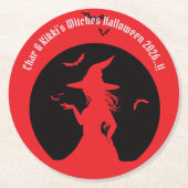 Hexen nur Halloween-Party Runder Pappuntersetzer (Vorderseite)