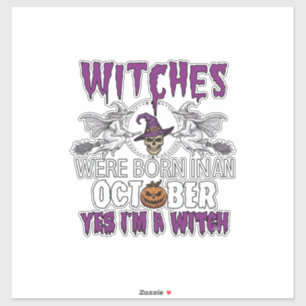 Hexen Oktober Halloween Totenkopf Hexenhut Kürbis_ Aufkleber