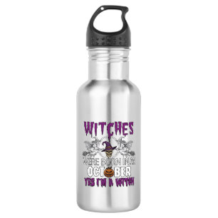 Hexen Oktober Halloween Totenkopf Hexenhut Kürbis_ Edelstahlflasche