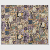 Hexen-Patchwork in Lila und Blau Einzigartige Gesc Geschenkpapier (Flach)